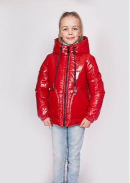 Happy Family червона куртка демісезонна для дівчинки Монклер